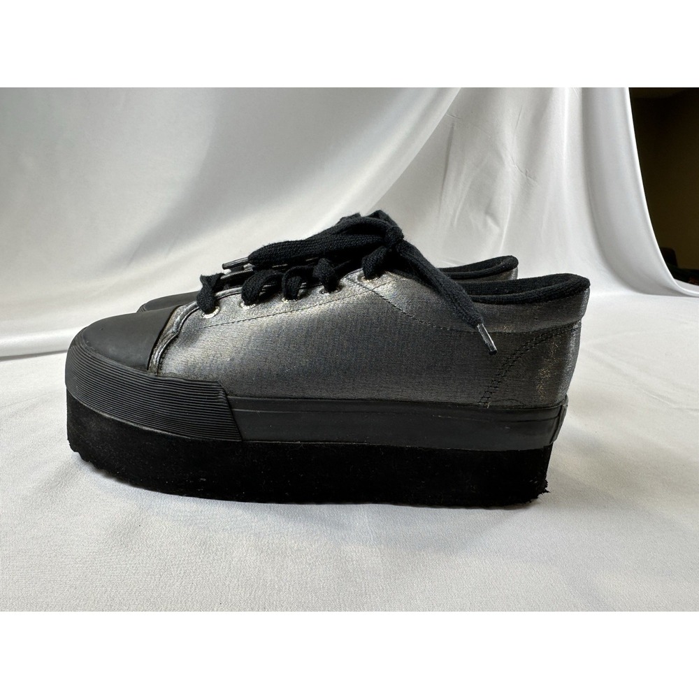 Sideout Sister Company Volatile Vtg Platform Lizzie Silver Black Shoes Women Sz8 - Picture 4 of 10